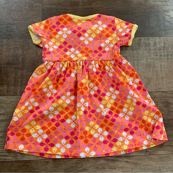 Hanna Andersson floral petals pattern short sleeve cotton dress size 5-6 - Picture 7 of 7